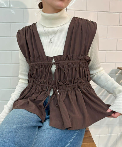 umm. By Discoat 褶褶絲帶sleeveless