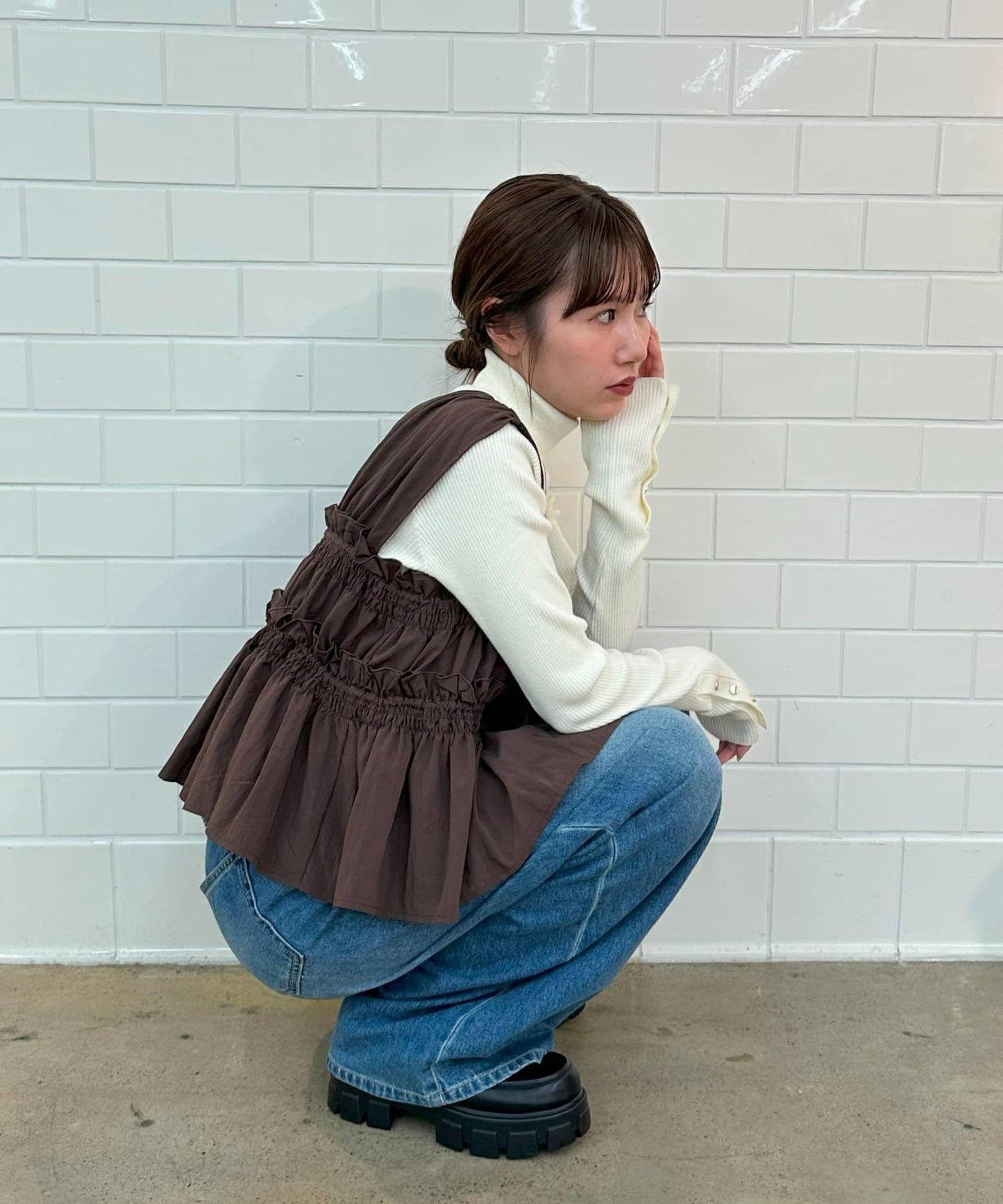 umm. By Discoat 褶褶絲帶sleeveless