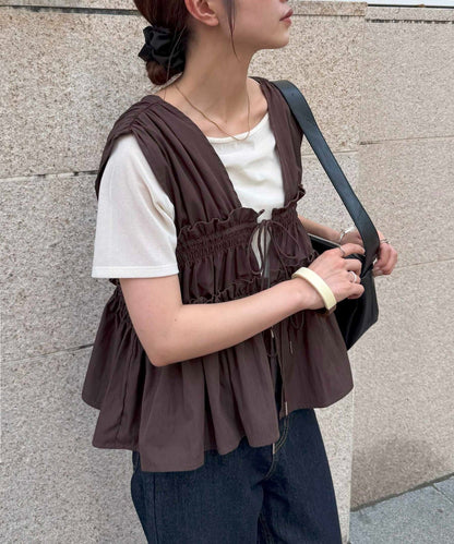 umm. By Discoat 褶褶絲帶sleeveless