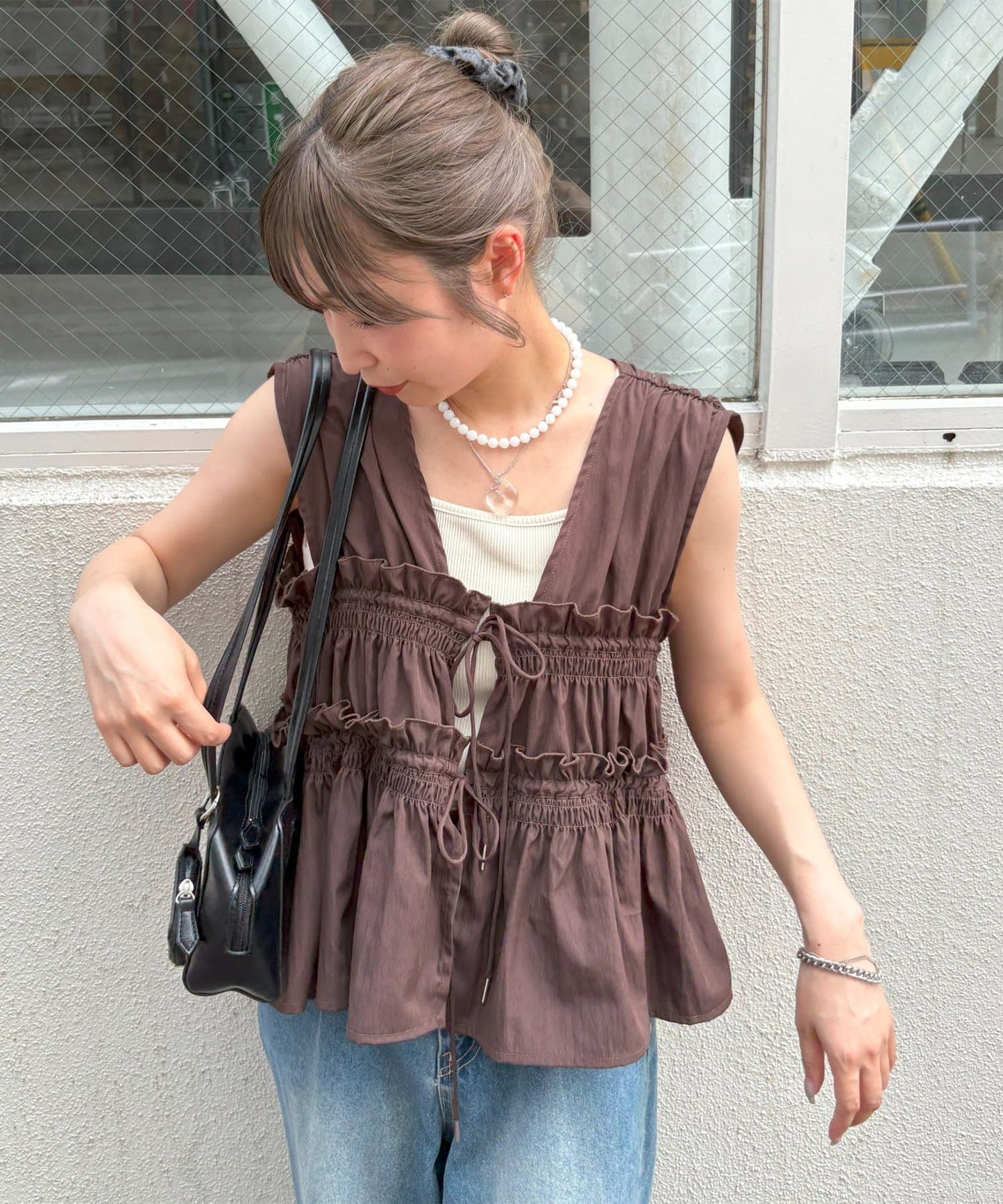 umm. By Discoat 褶褶絲帶sleeveless