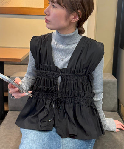 umm. By Discoat 褶褶絲帶sleeveless