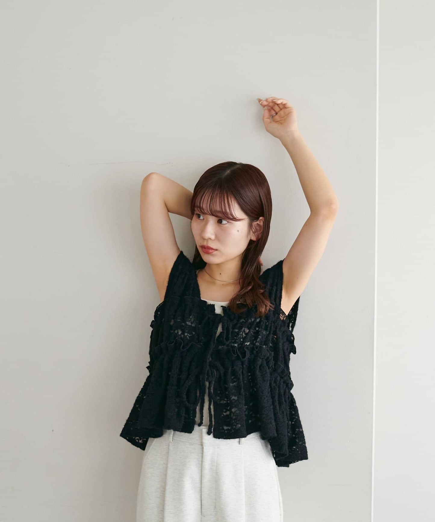 umm. By Discoat Lace 褶褶絲帶sleeveless