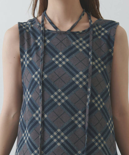 umm. By DISCOAT Check sleeveless tunic