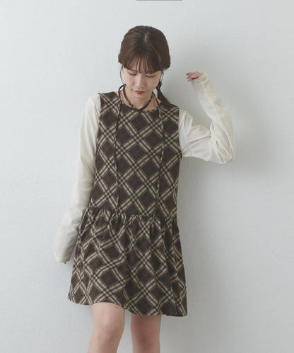 umm. By DISCOAT Check sleeveless tunic