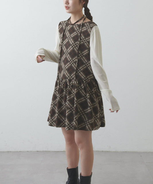 umm. By DISCOAT Check sleeveless tunic