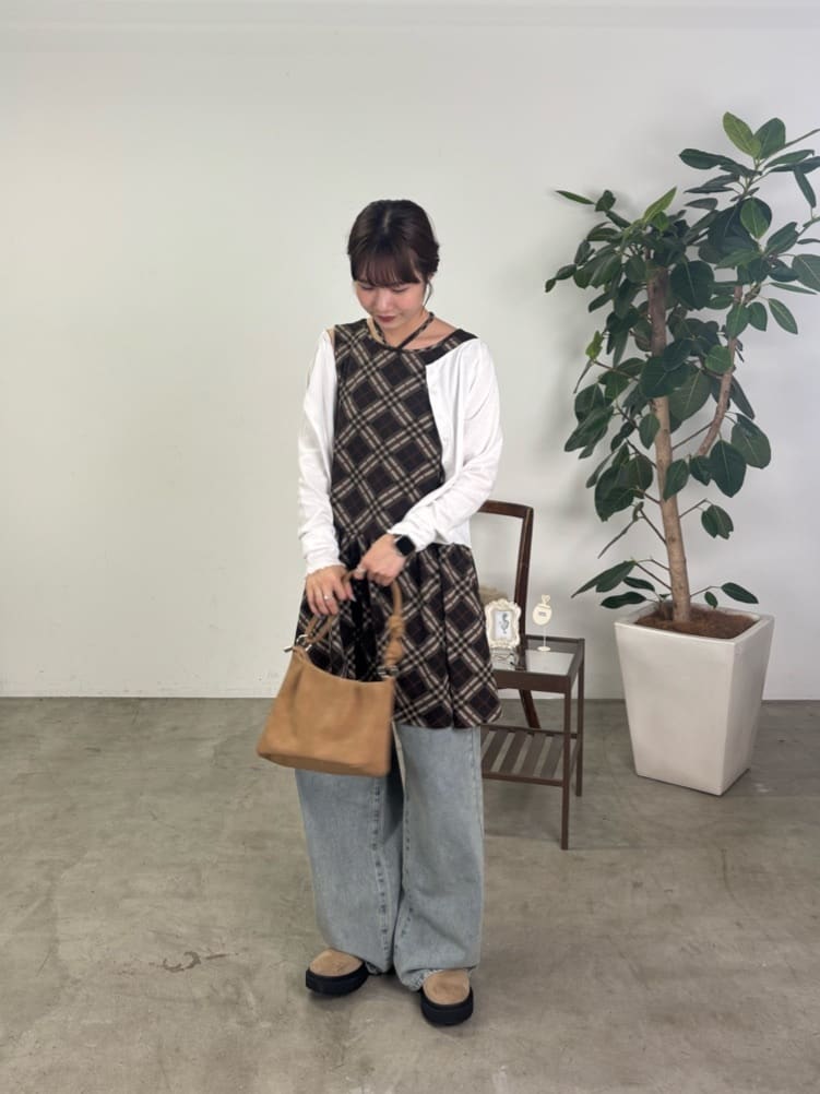 umm. By DISCOAT Check sleeveless tunic