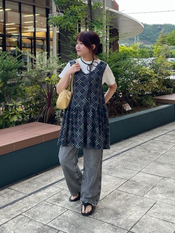 umm. By DISCOAT Check sleeveless tunic