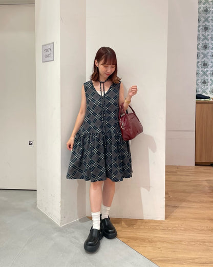 umm. By DISCOAT Check sleeveless tunic