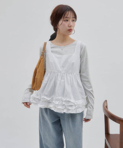 umm. by DISCOAT Frill hem sleeveless blouse