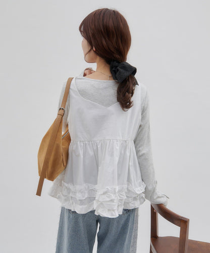 umm. by DISCOAT Frill hem sleeveless blouse