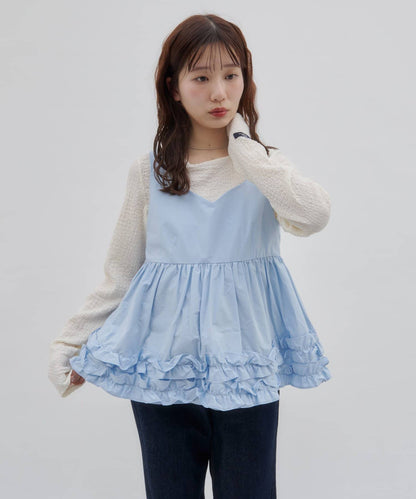 umm. by DISCOAT Frill hem sleeveless blouse