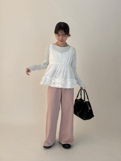 umm. by DISCOAT Frill hem sleeveless blouse