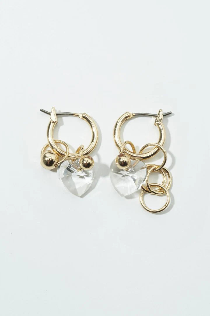 GOLDY shimmer heart charm earrings