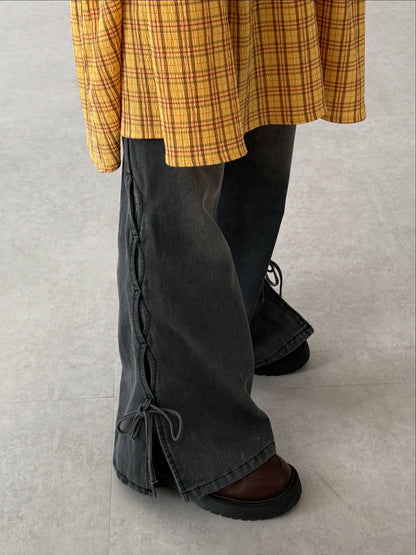 Kutir Ribbon flared denim pants