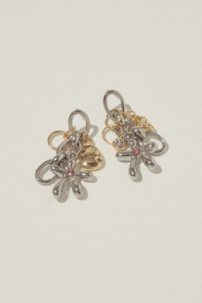 GOLDY Color Flower Charm Earrings