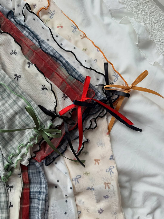 [短袖❣️]Kutir Ribbon sheer top