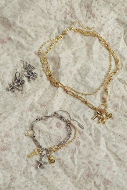 GOLDY Color Flower Charm Earrings