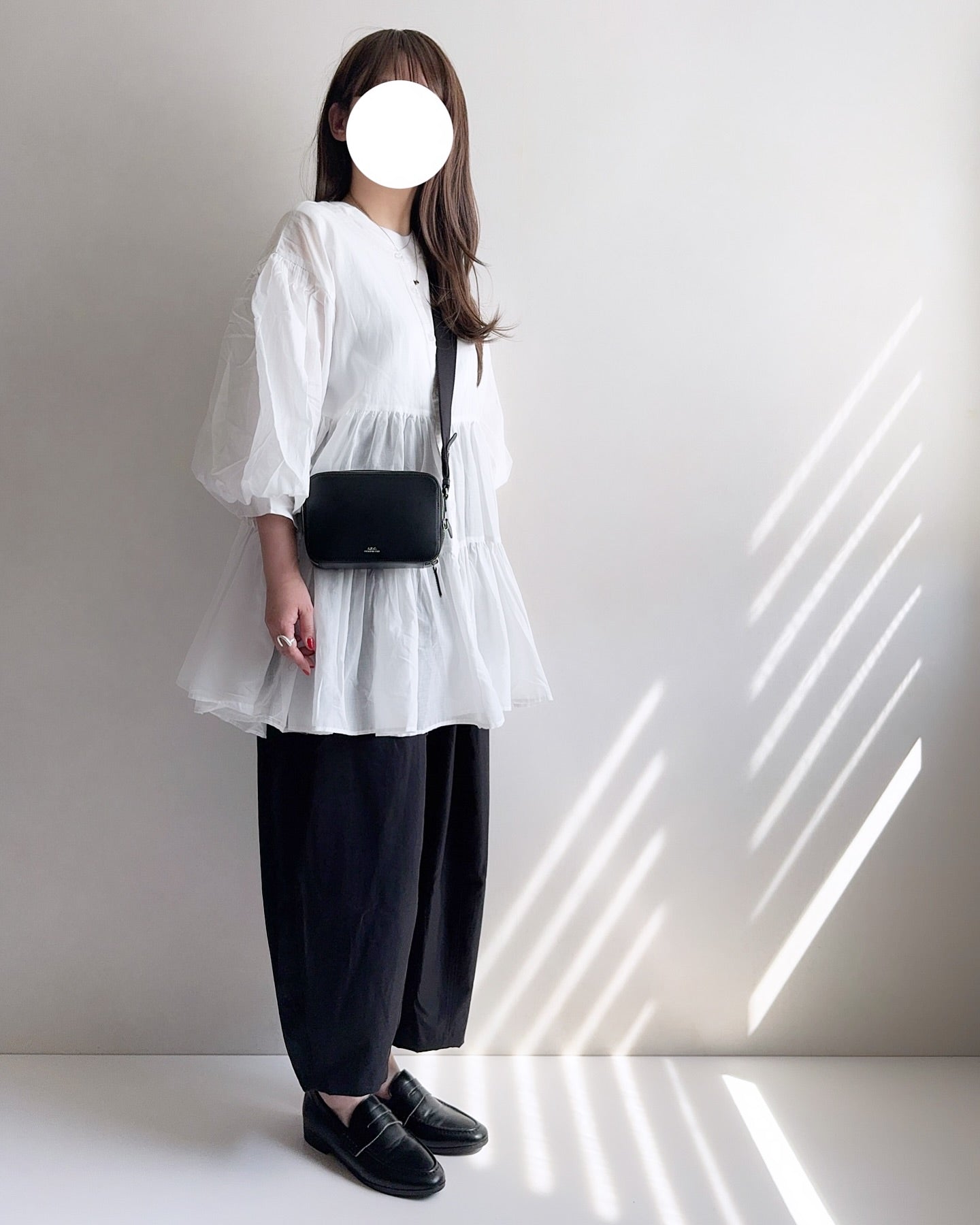 必入手‼️3 way balloon sleeve sheer shirt