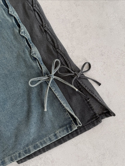 Kutir Ribbon flared denim pants