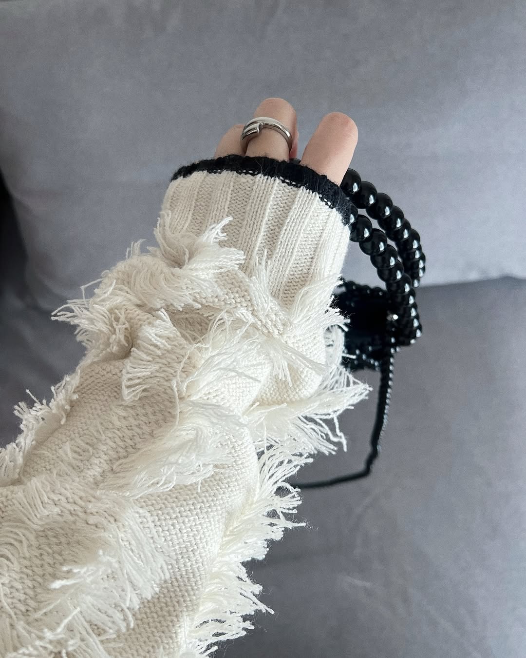 forksy. Fringe Knit Cardigan