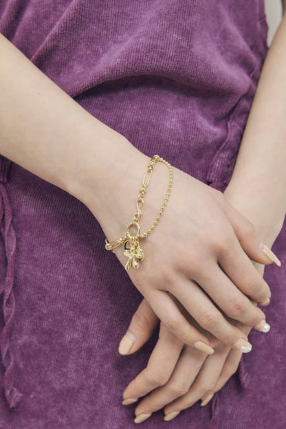 GOLDY Color Flower Charm Bracelet