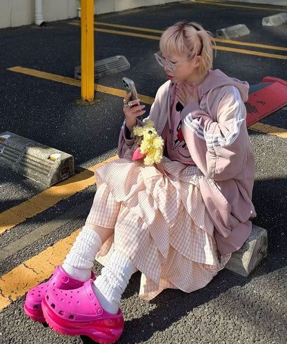 ティアードギンガムボリュームスカート