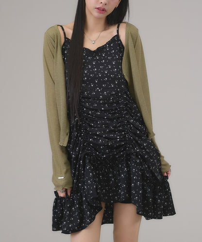 apres mignon Lace drawstring cami tunic