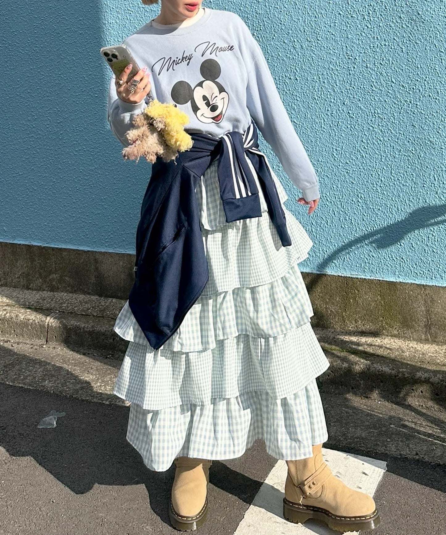 ティアードギンガムボリュームスカート