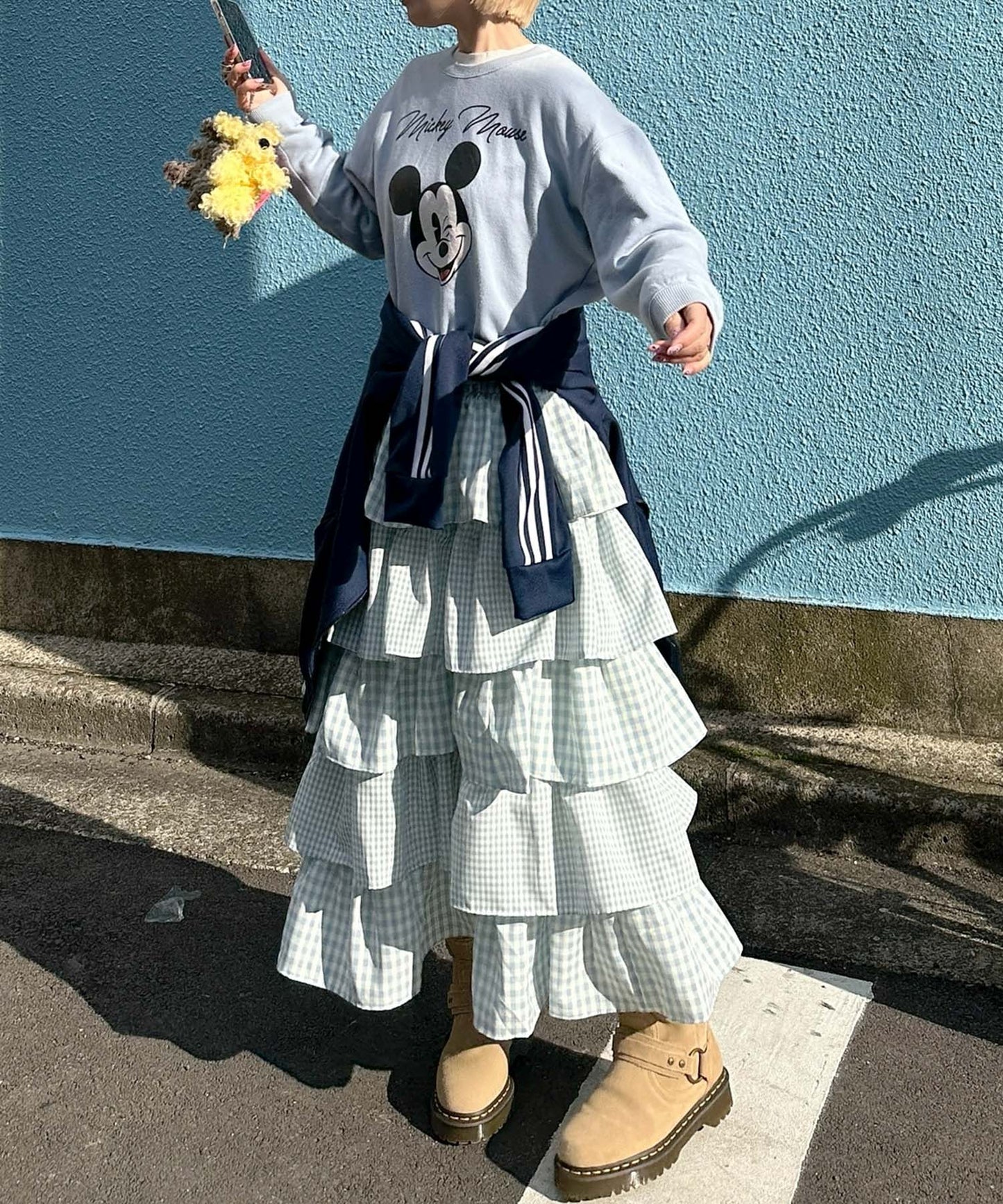 ティアードギンガムボリュームスカート