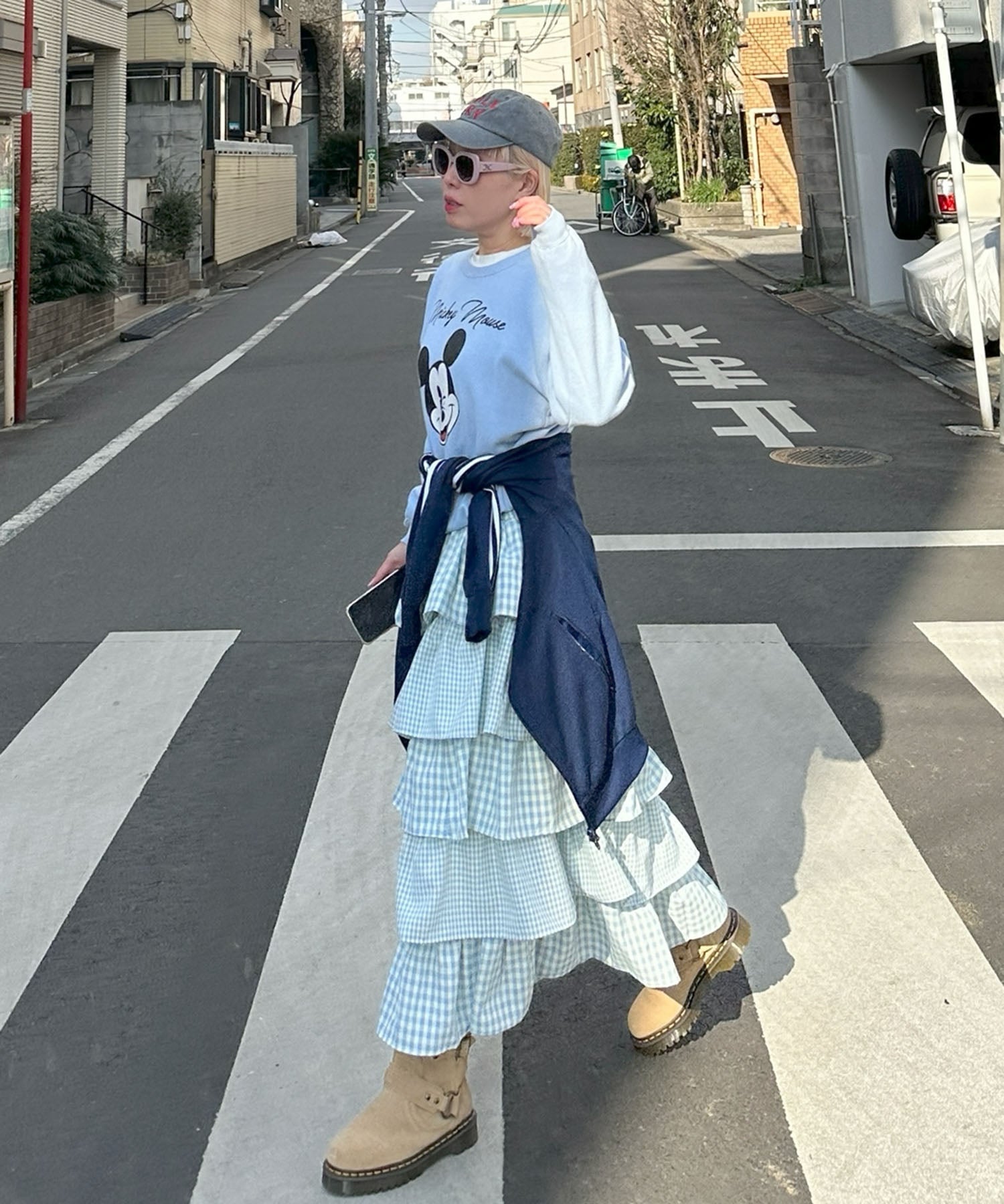 ティアードギンガムボリュームスカート
