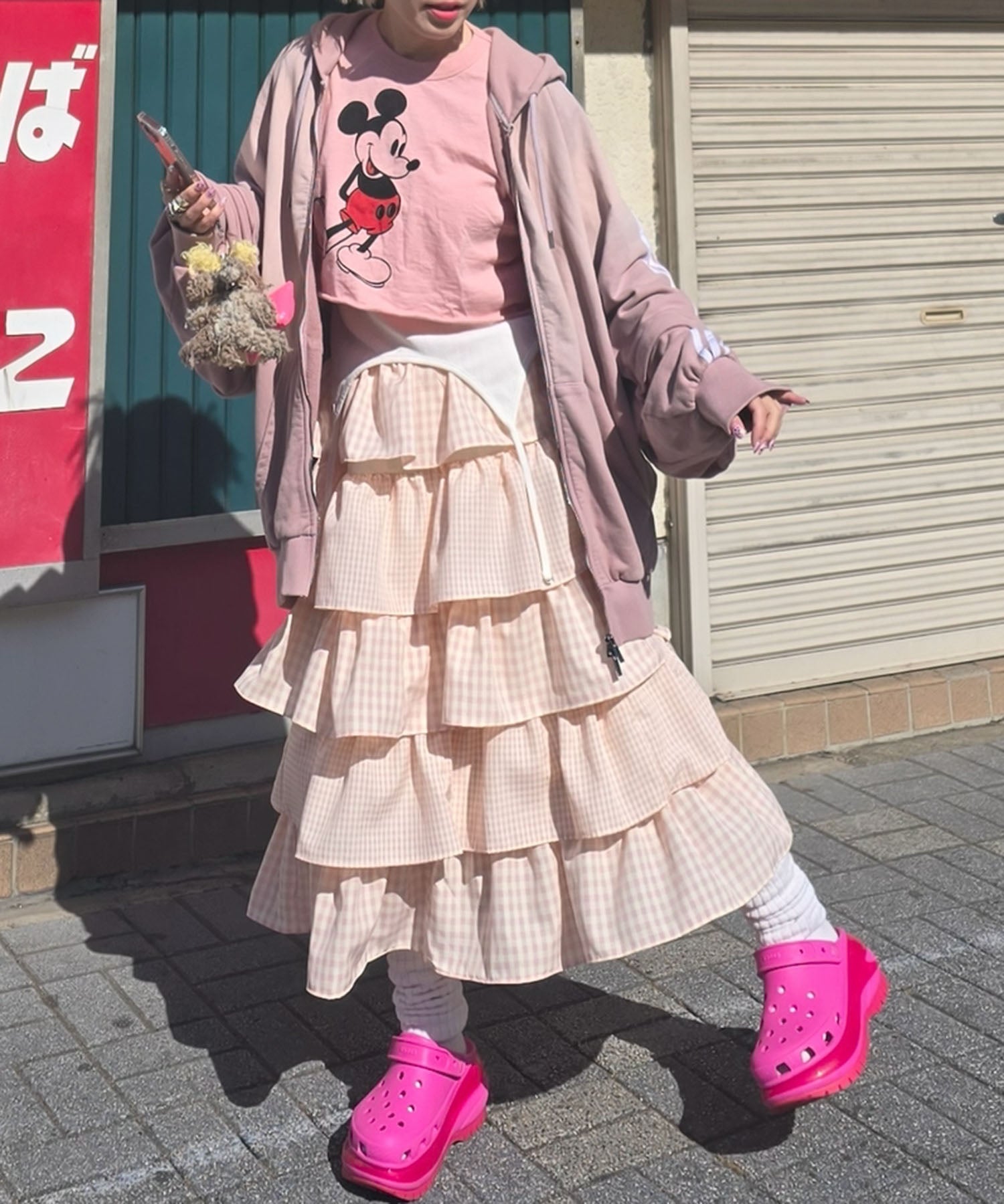 ティアードギンガムボリュームスカート