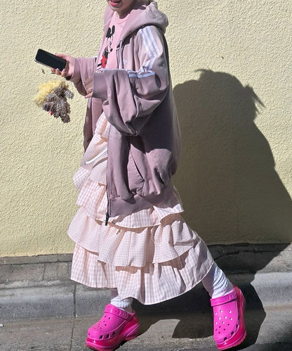 ティアードギンガムボリュームスカート