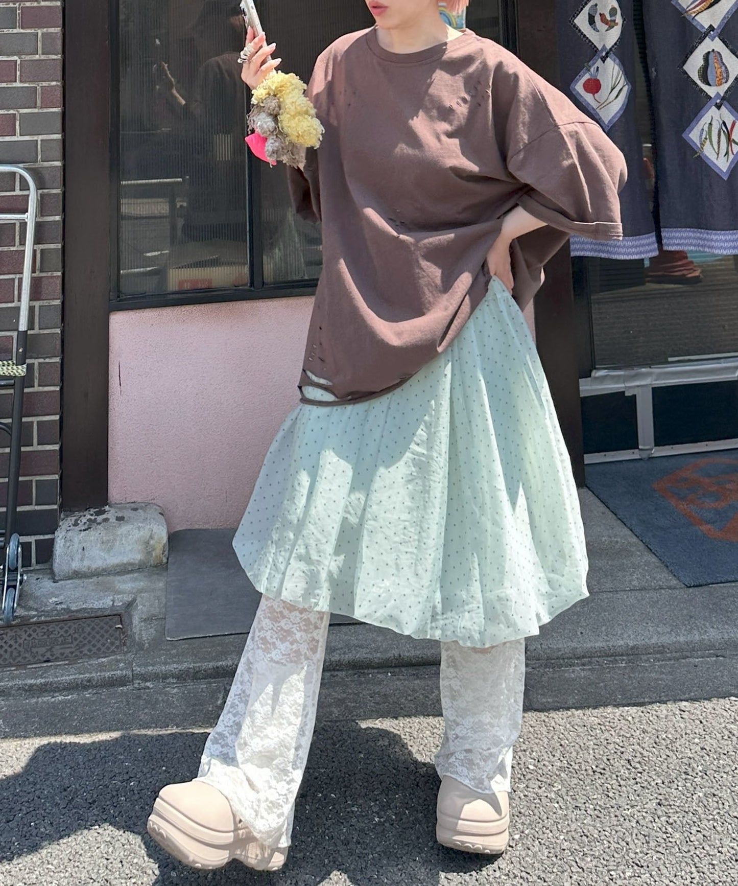 ふんわりシアードットバルーンスカート