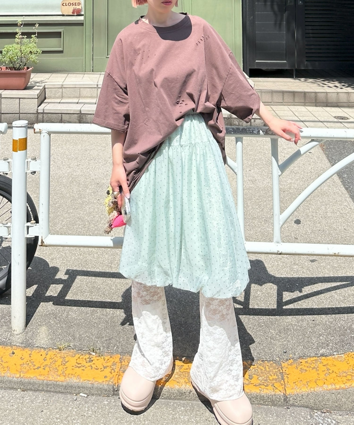 ふんわりシアードットバルーンスカート