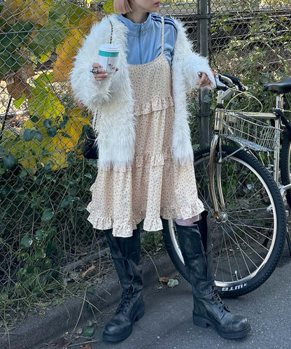 フリルティアードキャミワンピミニ