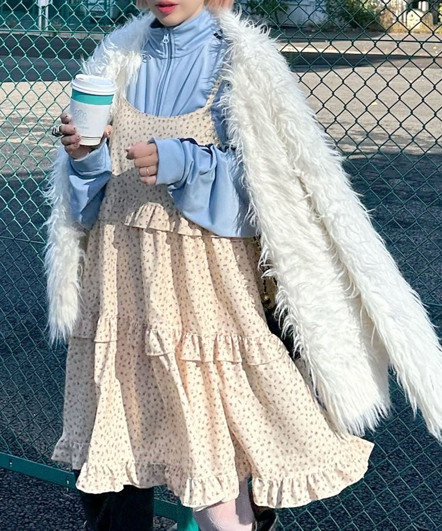 フリルティアードキャミワンピミニ