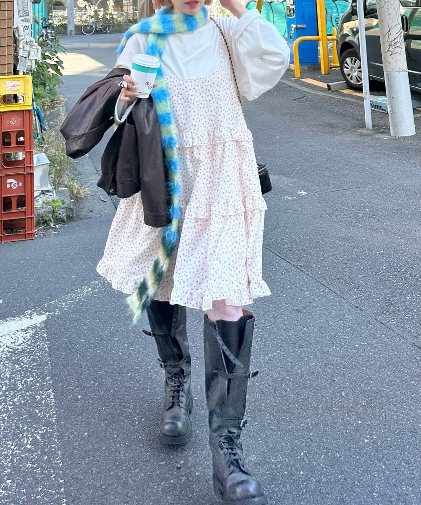 フリルティアードキャミワンピミニ