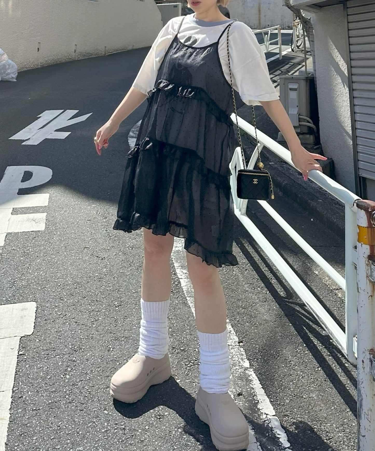フリルティアードキャミワンピミニ