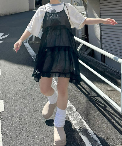 フリルティアードキャミワンピミニ