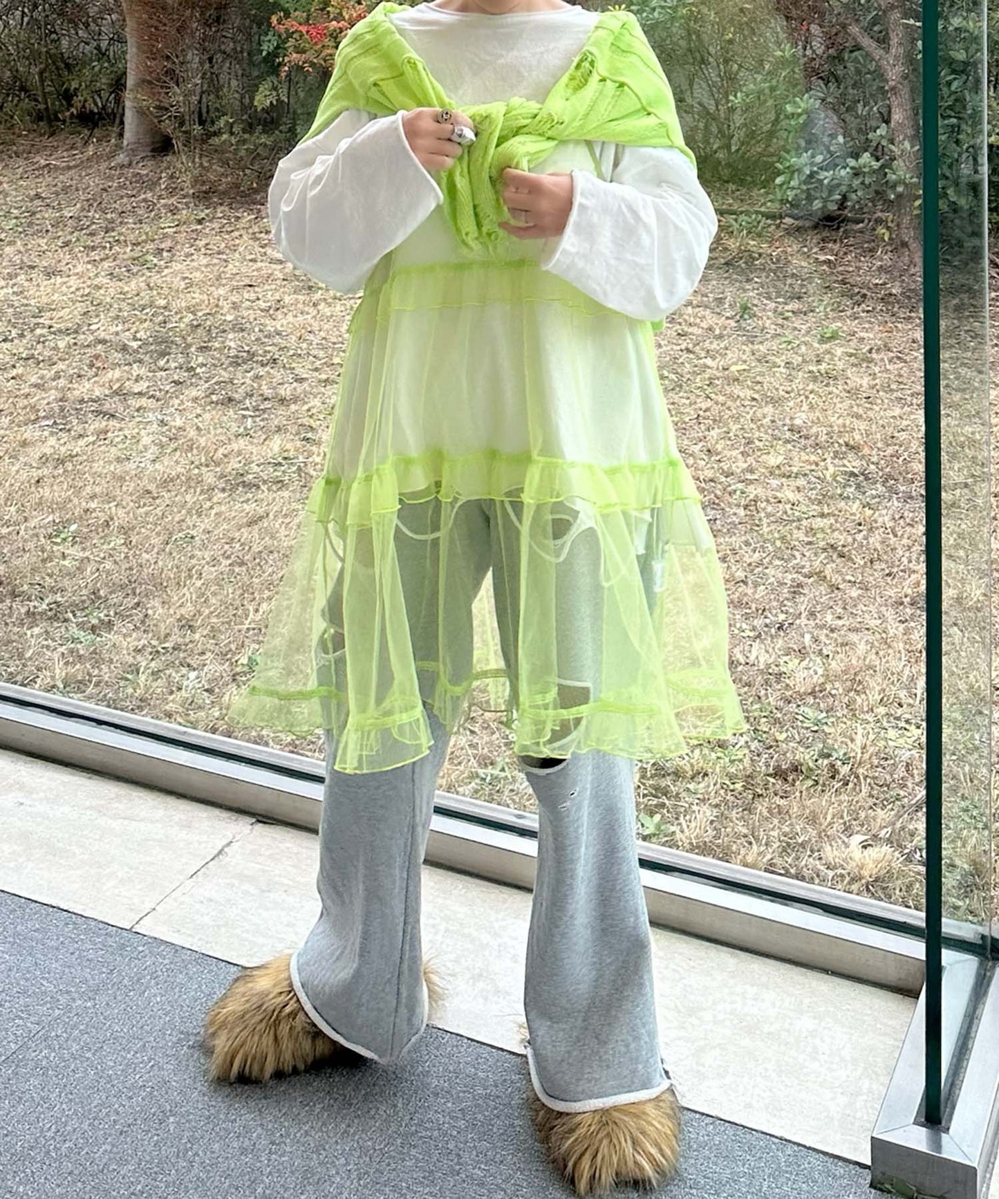 フリルティアードキャミワンピミニ