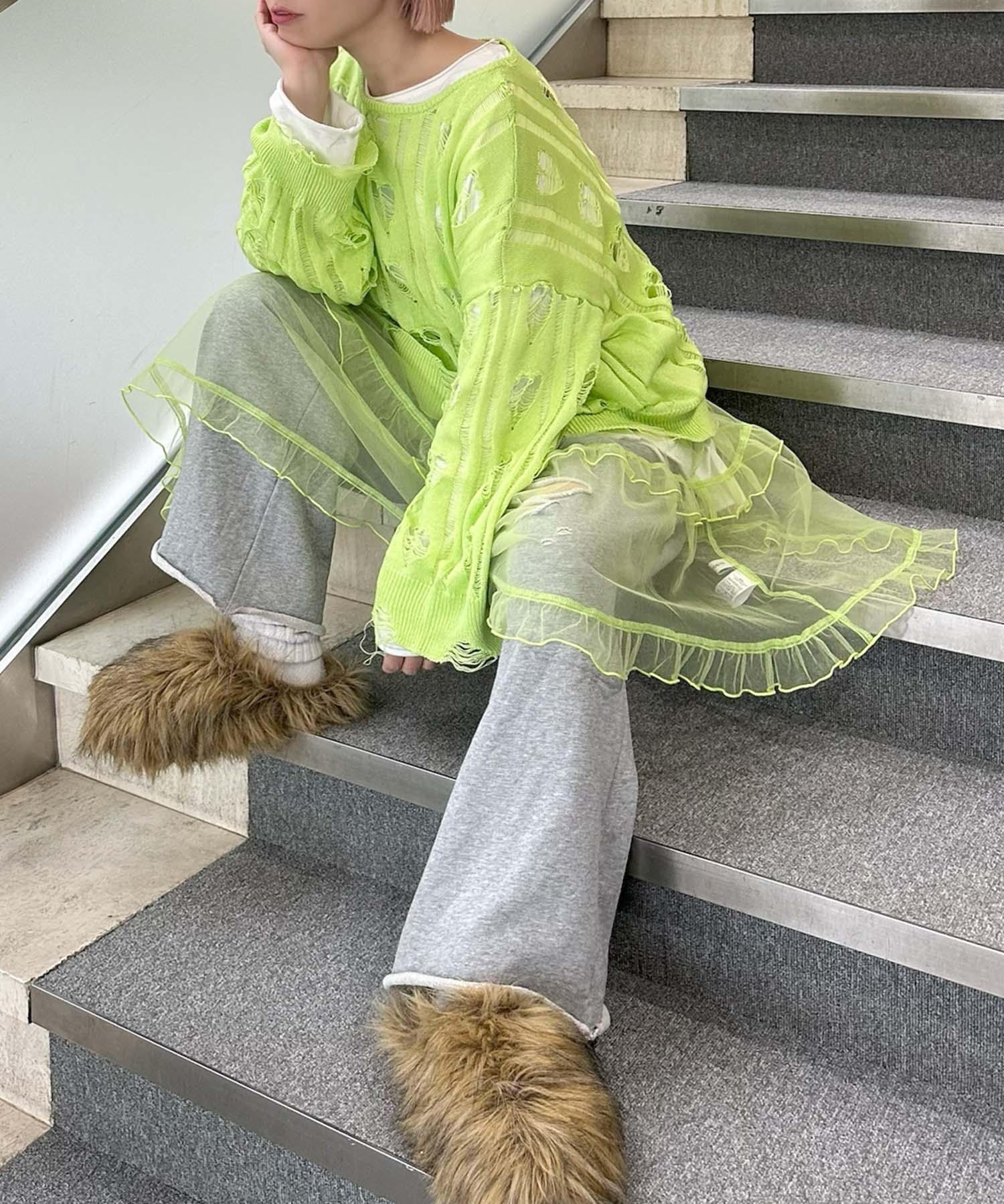 フリルティアードキャミワンピミニ