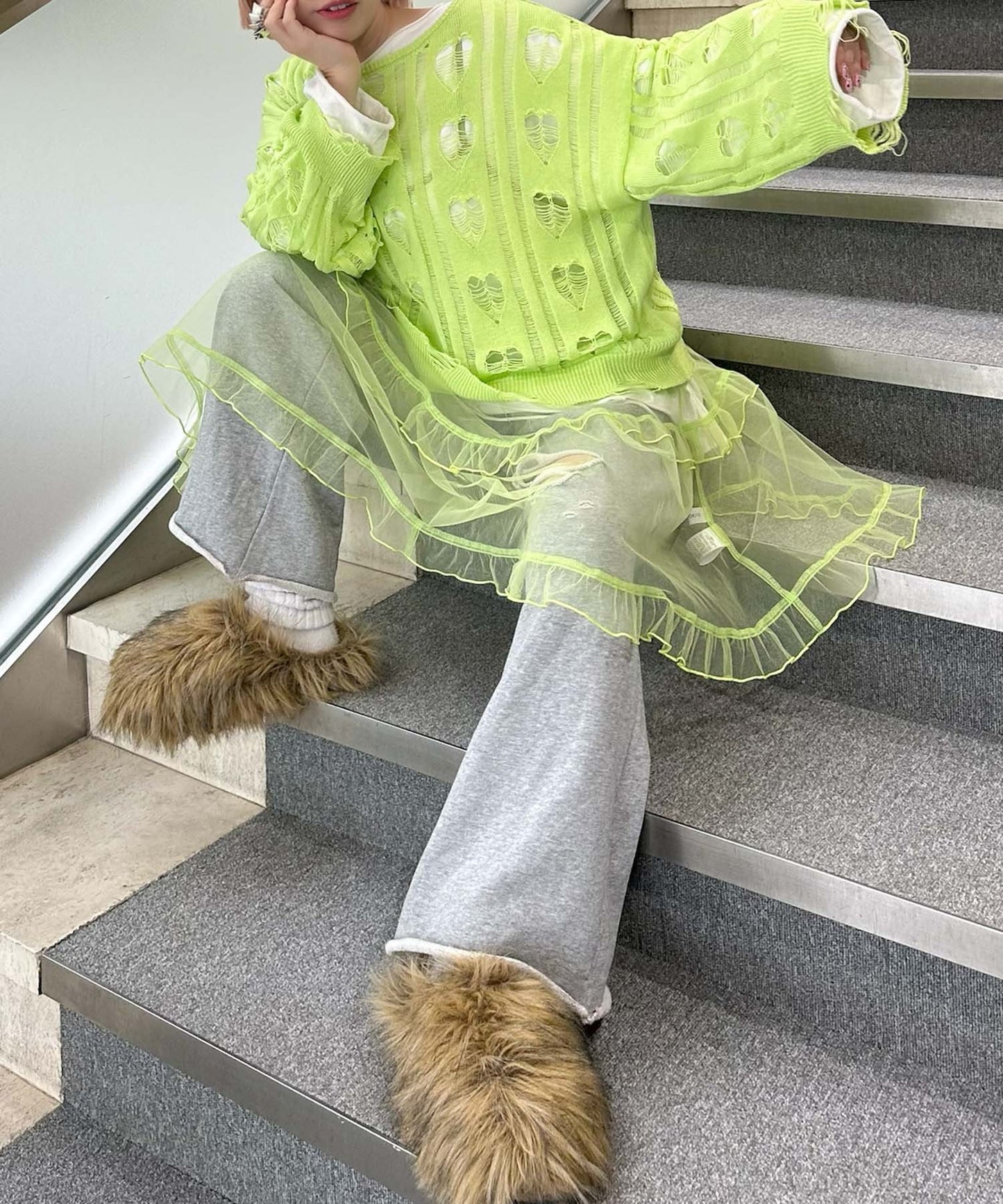 フリルティアードキャミワンピミニ