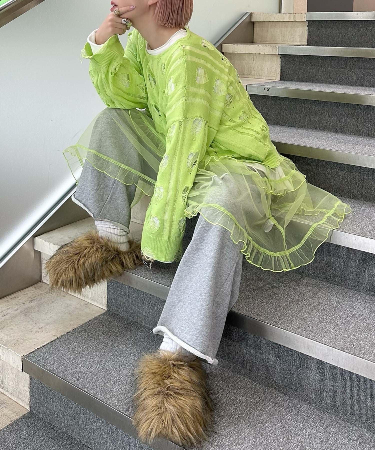 フリルティアードキャミワンピミニ