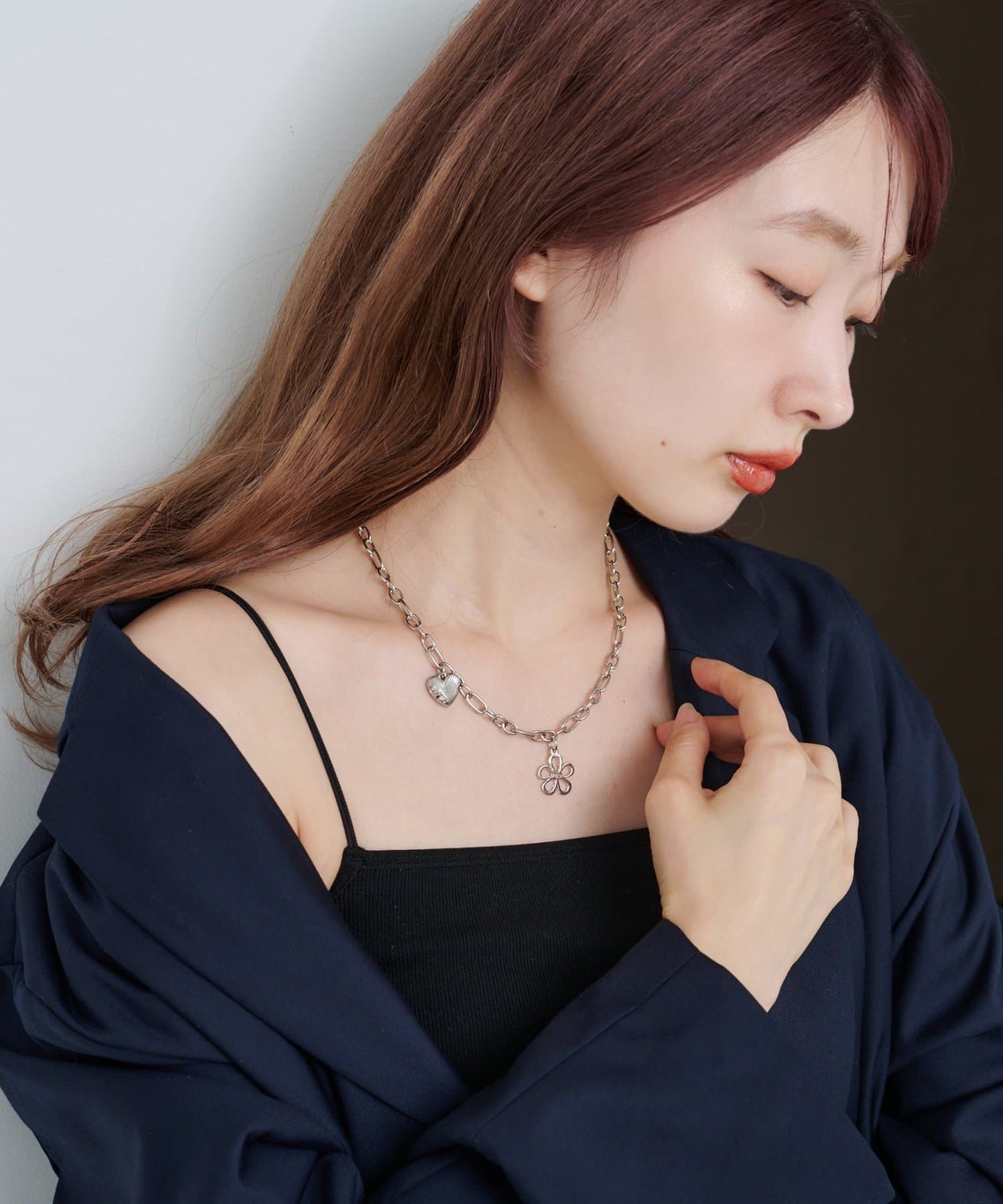 Kastane Heart flower necklace