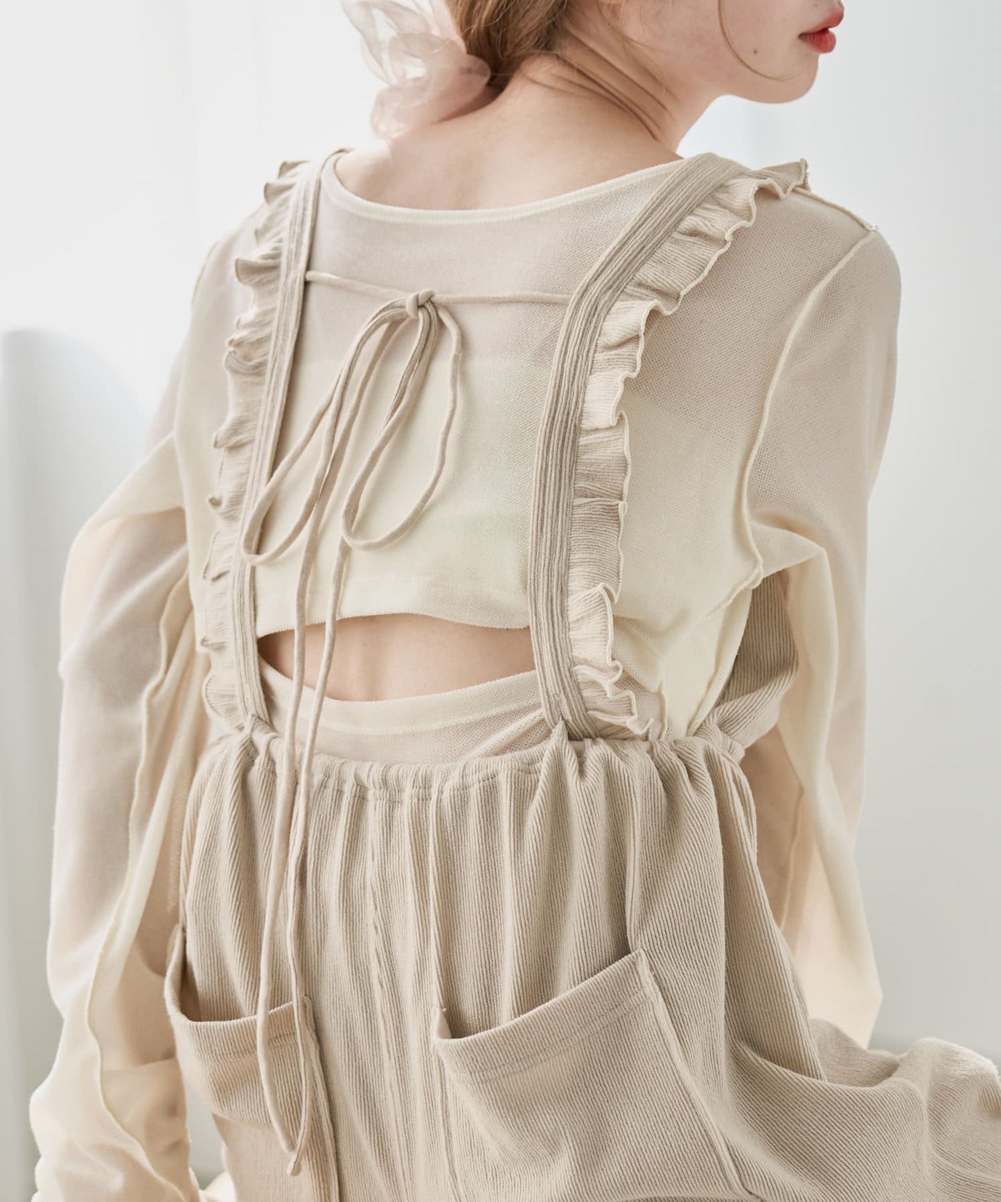 Kastane 荷葉邊工裝褲