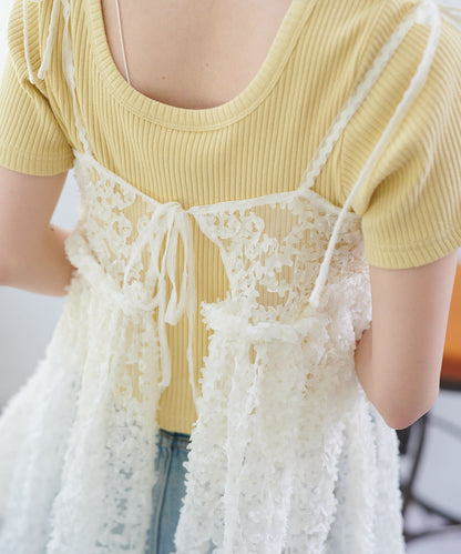 Kastane 2way 花花薄紗吊帶背心