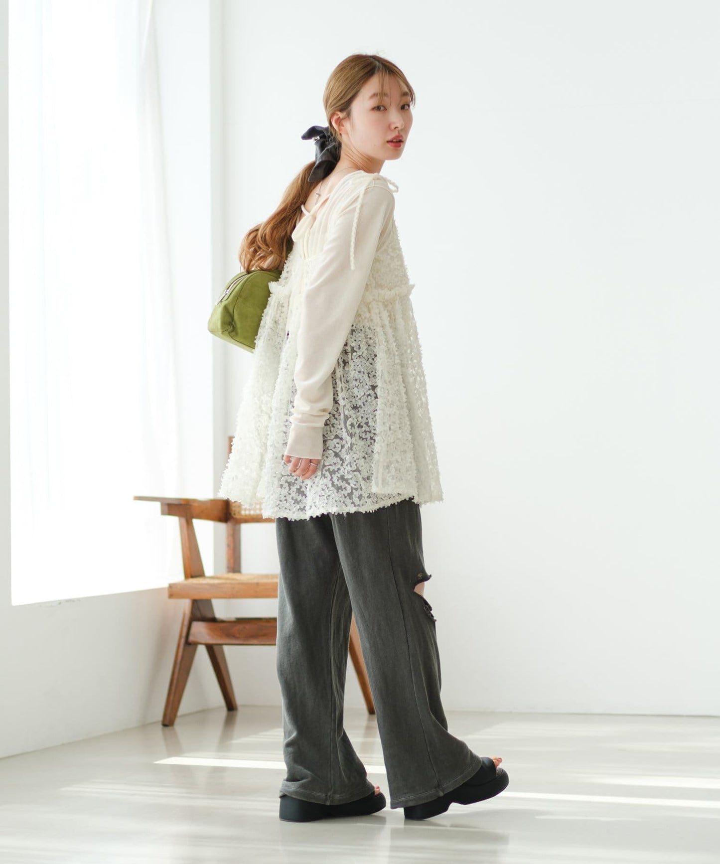 Kastane 2way 花花薄紗吊帶背心