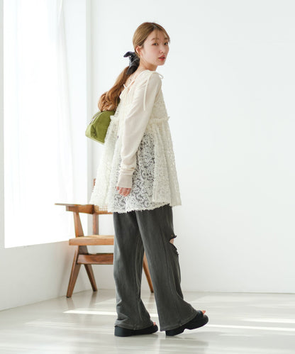 Kastane 2way 花花薄紗吊帶背心