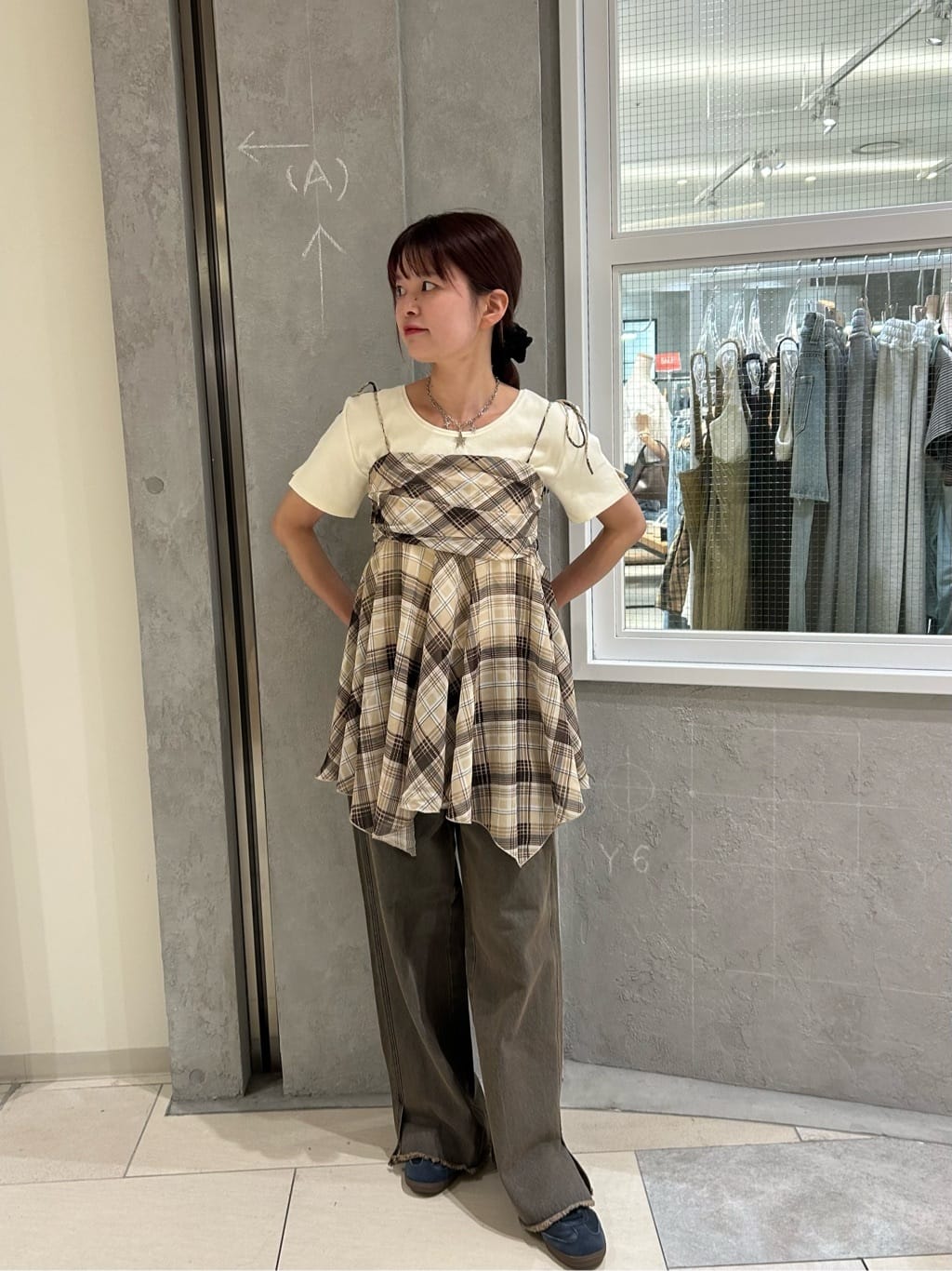 Kastane 格紋不規則下擺背心