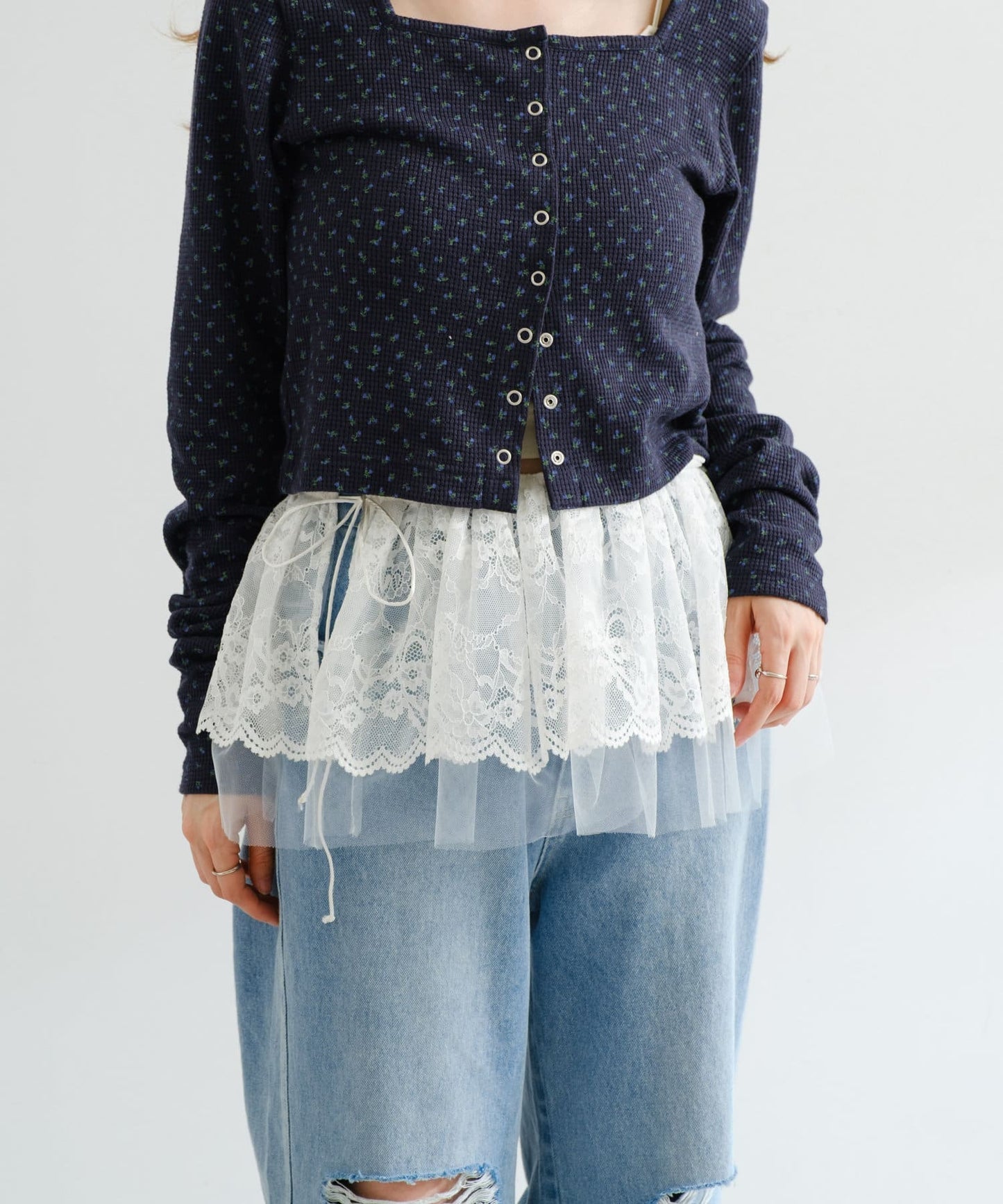 Kastane tulle wrap mini skirt